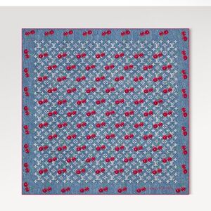 NWT LOUIS VUITTON DENIM SILK CHERRY SCARF